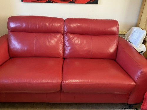 Leather sofa bed and - sofa,