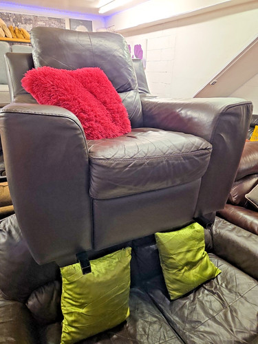 Brown leather seater - leather, sofa