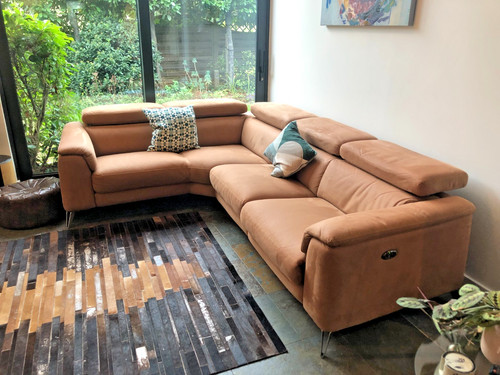 Shaped recliner sofa and - recliner,