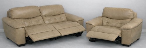 Leather electric recliner sofa - leather,