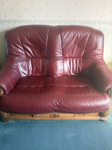 Leather sofa set - leather, 3-seater